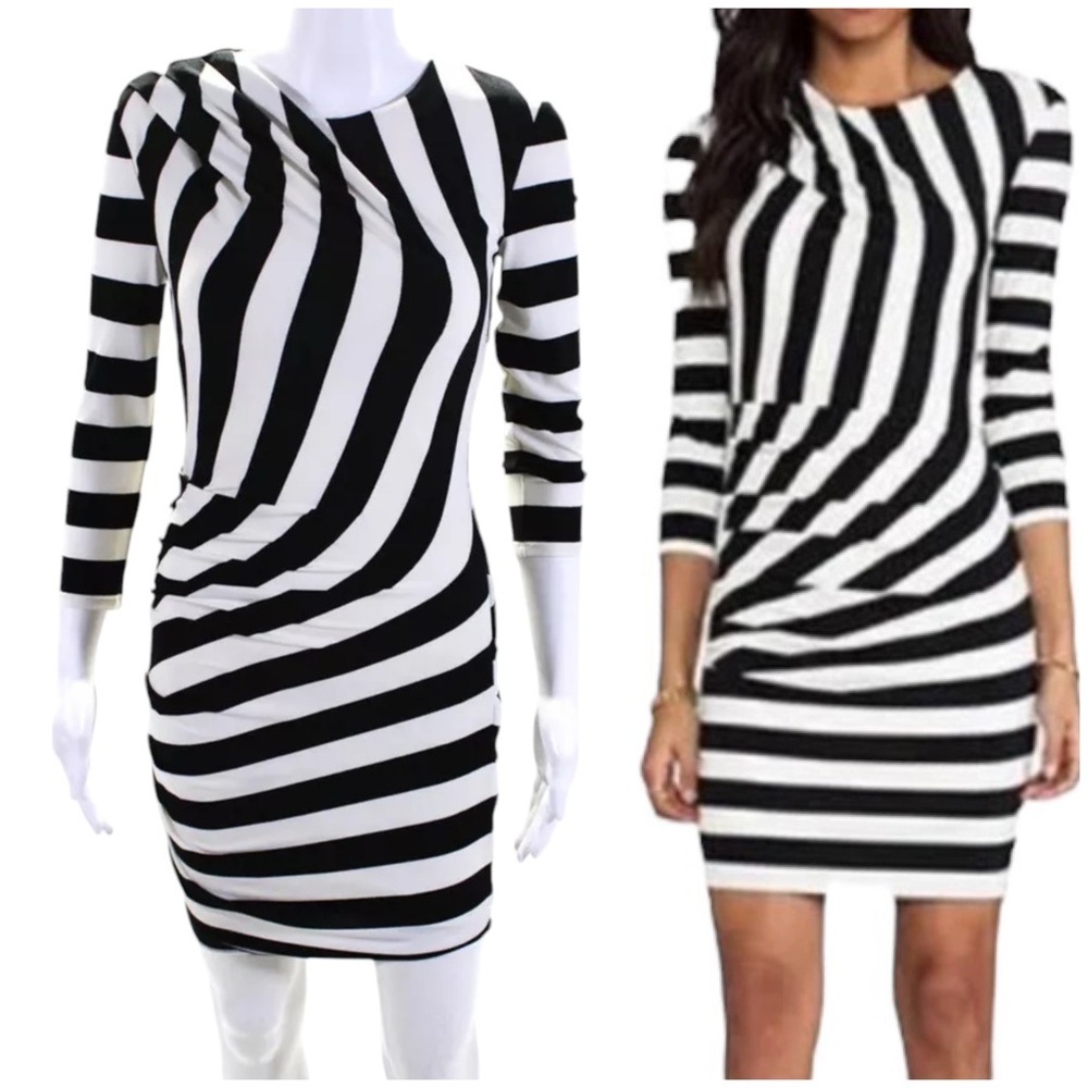 Juicy Couture Promenade Stripe Dress XS 3/4 SleeveBlack & Angel REVOLVE Coquette